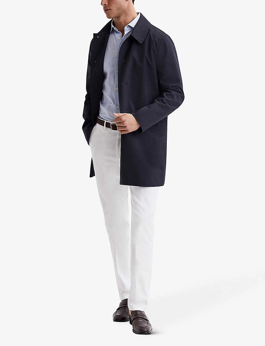 Reiss Perrin Removable Zip-neck Insert Woven Mac Coat 2 Reiss Perrin Removable Zip-neck Insert Woven Mac Coat - Image 2