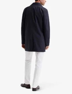 Reiss Perrin Removable Zip-neck Insert Woven Mac Coat 8 Reiss Perrin Removable Zip-neck Insert Woven Mac Coat -AllSain Clothing Shop R04098757 NAVY ALT03