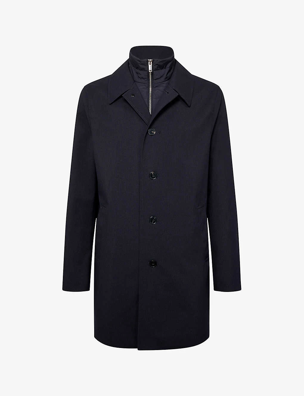 Reiss Perrin Removable Zip-neck Insert Woven Mac Coat 1 Reiss Perrin Removable Zip-neck Insert Woven Mac Coat