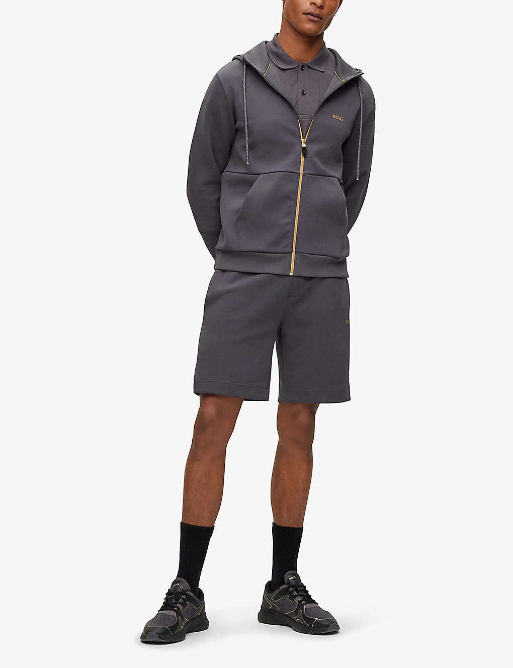 Boss Elasticated-cuff Drawstring-waist Stretch Cotton-blend Shorts 2 Boss Elasticated-cuff Drawstring-waist Stretch Cotton-blend Shorts - Image 2