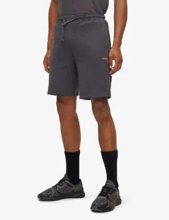 Boss Elasticated-cuff Drawstring-waist Stretch Cotton-blend Shorts 7 Boss Elasticated-cuff Drawstring-waist Stretch Cotton-blend Shorts -AllSain Clothing Shop R04100901 DARKGREY ALT02