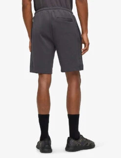 Boss Elasticated-cuff Drawstring-waist Stretch Cotton-blend Shorts 8 Boss Elasticated-cuff Drawstring-waist Stretch Cotton-blend Shorts -AllSain Clothing Shop R04100901 DARKGREY ALT03