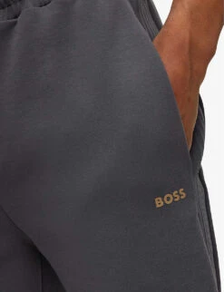Boss Elasticated-cuff Drawstring-waist Stretch Cotton-blend Shorts 9 Boss Elasticated-cuff Drawstring-waist Stretch Cotton-blend Shorts -AllSain Clothing Shop R04100901 DARKGREY ALT04