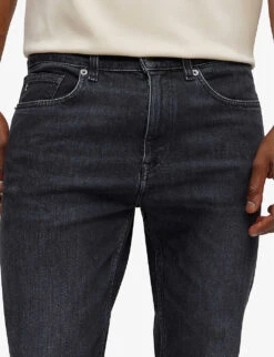 Boss Washed Slim-fit Straight-leg Stretch-denim Jeans -AllSain Clothing Shop R04101154 GREY ALT04