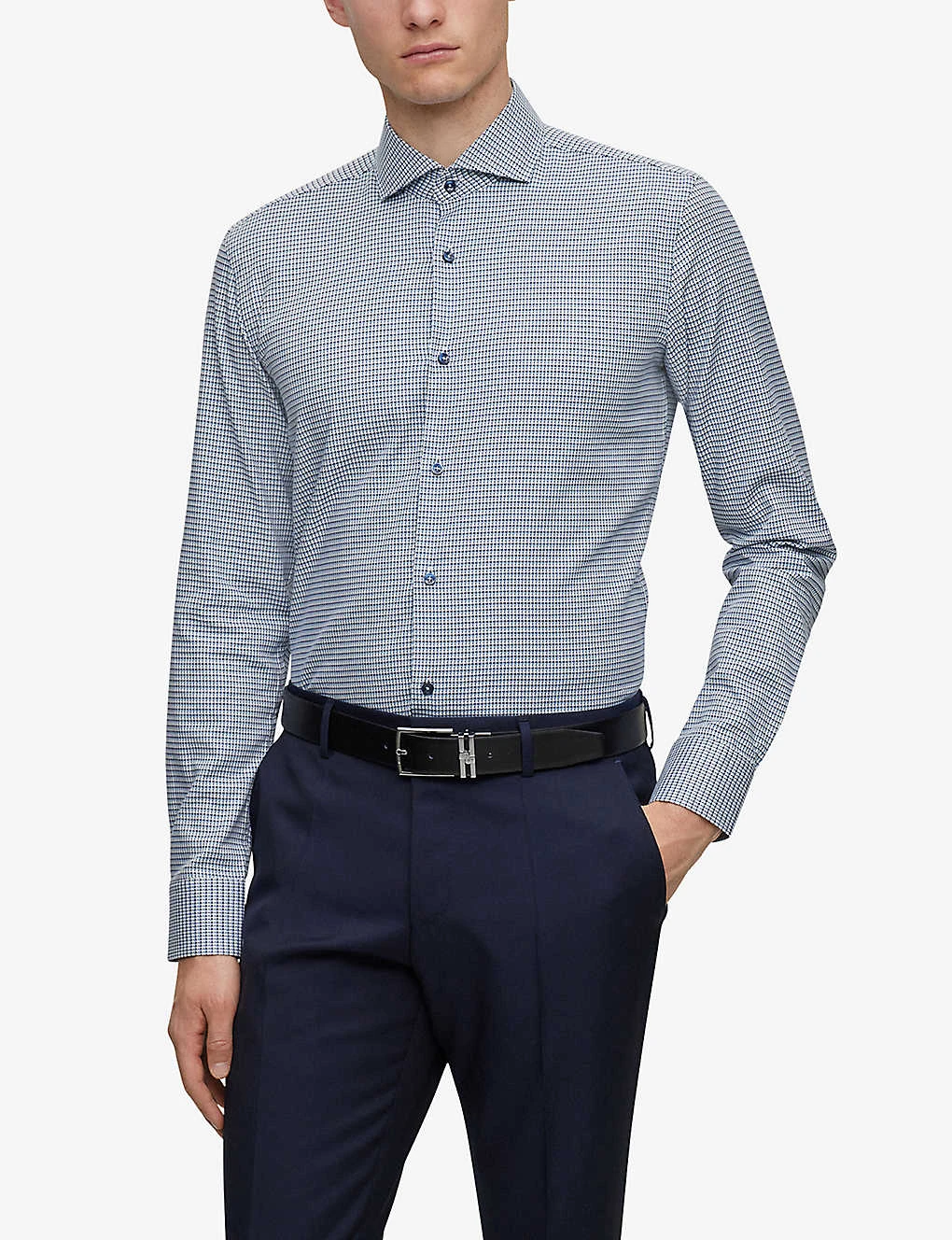 Boss Checked Slim-fit Stretch-cotton Shirt 3 Boss Checked Slim-fit Stretch-cotton Shirt - Image 3