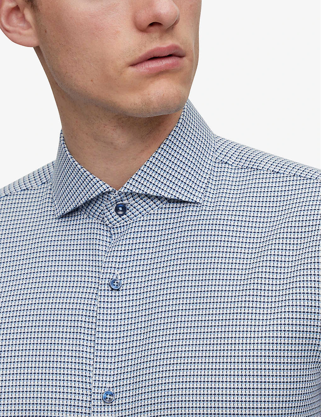 Boss Checked Slim-fit Stretch-cotton Shirt 5 Boss Checked Slim-fit Stretch-cotton Shirt - Image 5