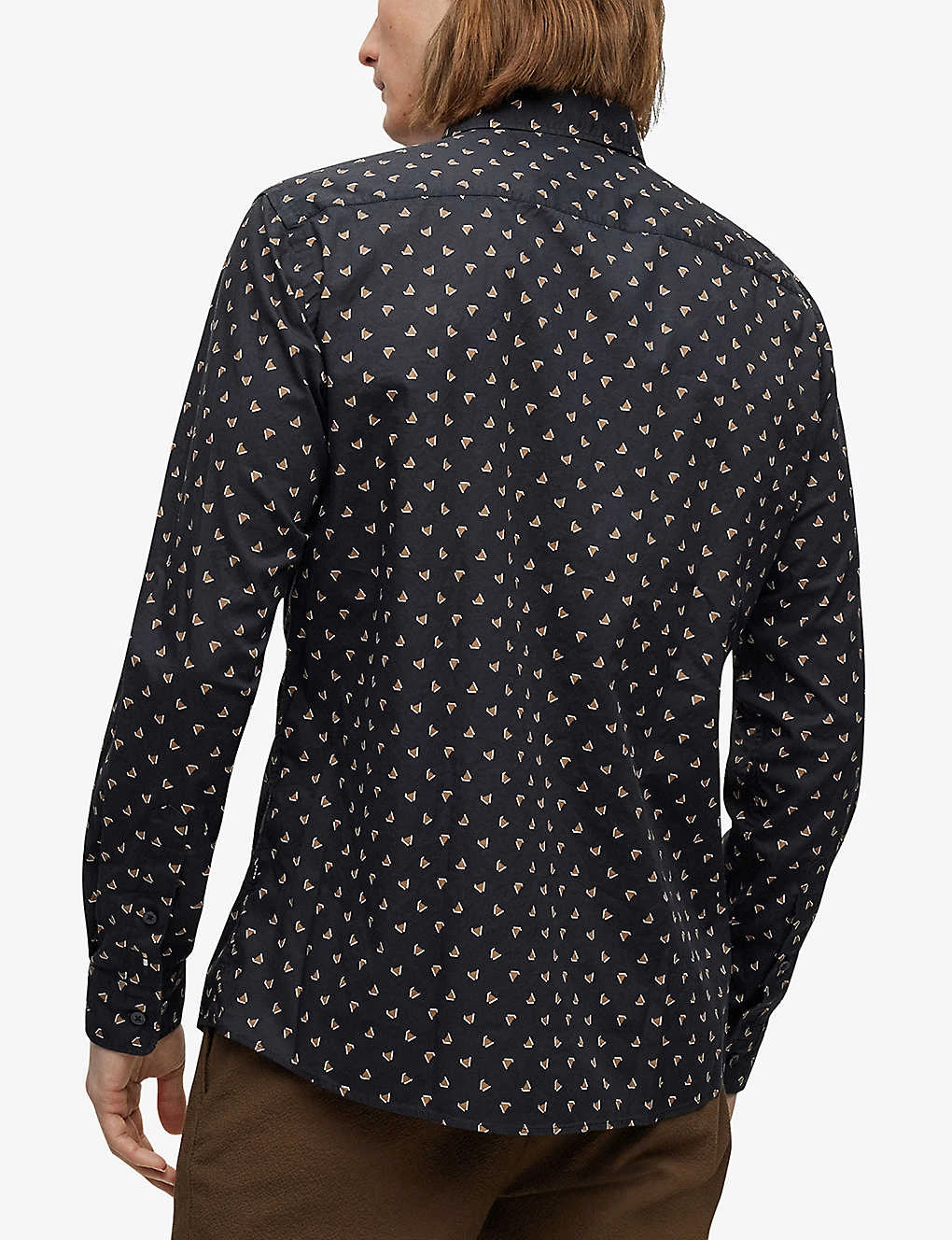 Boss Graphic-print Long-sleeve Stretch-cotton Shirt 4 Boss Graphic-print Long-sleeve Stretch-cotton Shirt - Image 4