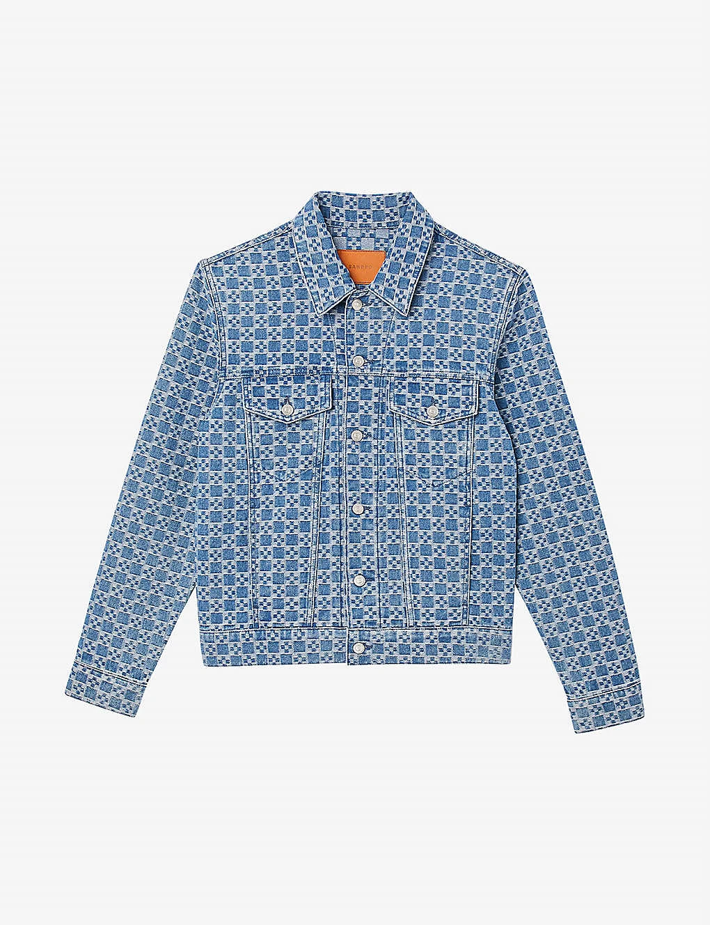 Sandro Cross Chequered Denim Jacket 1 Sandro Cross Chequered Denim Jacket
