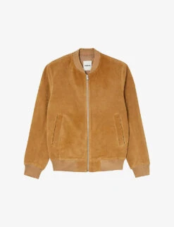 Sandro Monaco Ribbed-trim Regular-fit Suede Bomber Jacket