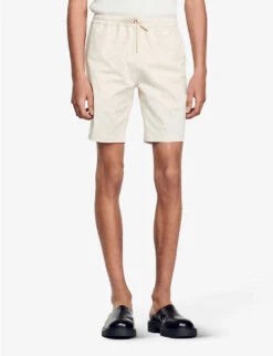 Sandro Drawstring-waist Stretch Cotton-blend Shorts 7 Sandro Drawstring-waist Stretch Cotton-blend Shorts -AllSain Clothing Shop R04102506 NATURELS ALT02