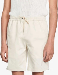 Sandro Drawstring-waist Stretch Cotton-blend Shorts 9 Sandro Drawstring-waist Stretch Cotton-blend Shorts -AllSain Clothing Shop R04102506 NATURELS ALT04