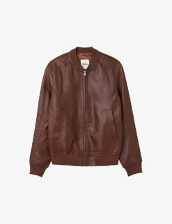 Sandro Monaco Baseball-collar Leather Jacket