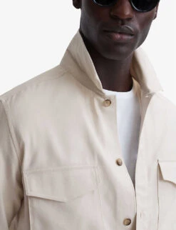 Reiss Santy Patch-pocket Regular-fit Cotton-linen Blend Overshirt 9 Reiss Santy Patch-pocket Regular-fit Cotton-linen Blend Overshirt -AllSain Clothing Shop R04103914 ECRU ALT04