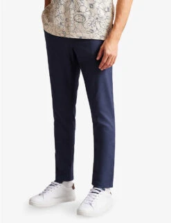 Ted Baker Baren Textured Slim-fit Stretch-woven Trousers -AllSain Clothing Shop R04107933 NAVY ALT02