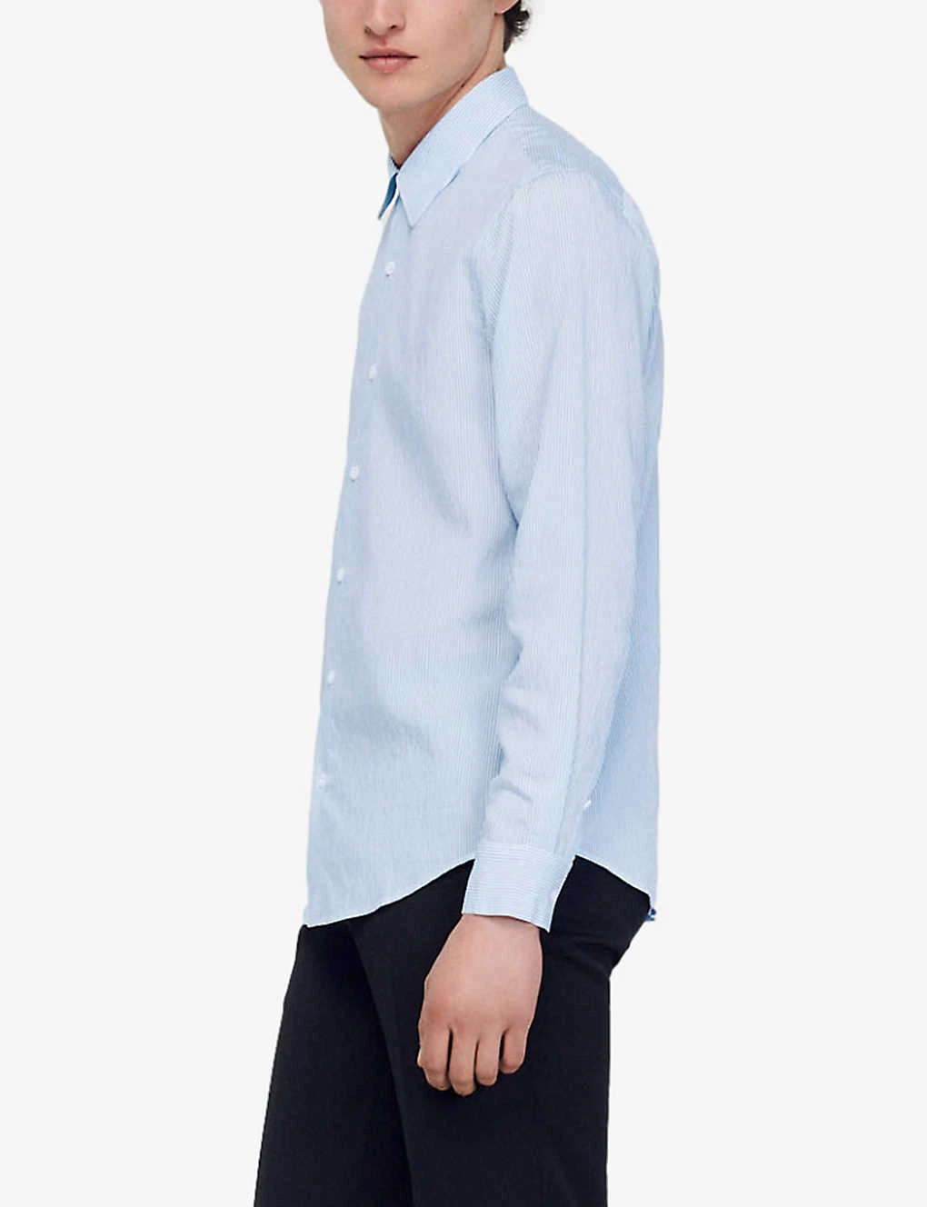 Sandro Stripe-pattern Collared Regular-fit Woven Shirt 3 Sandro Stripe-pattern Collared Regular-fit Woven Shirt - Image 3