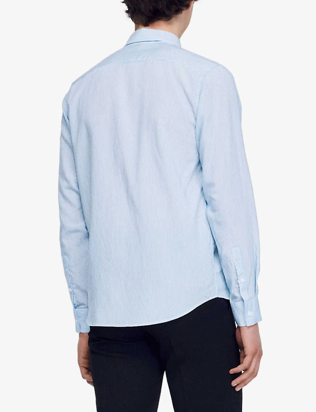 Sandro Stripe-pattern Collared Regular-fit Woven Shirt 4 Sandro Stripe-pattern Collared Regular-fit Woven Shirt - Image 4