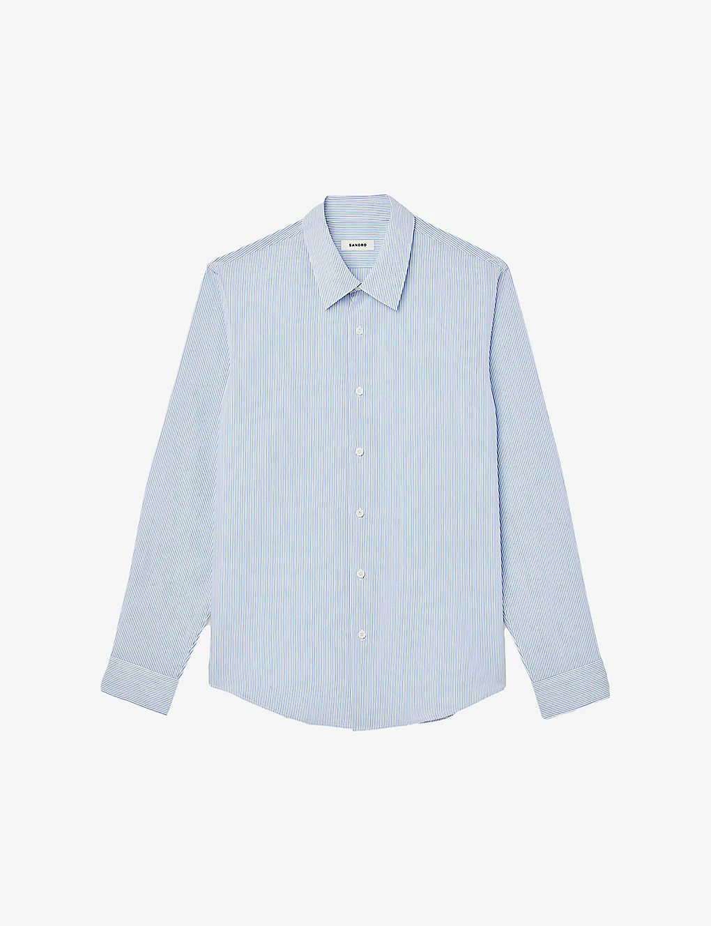 Sandro Stripe-pattern Collared Regular-fit Woven Shirt 1 Sandro Stripe-pattern Collared Regular-fit Woven Shirt