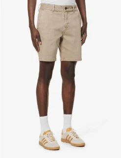 Paige Thompson Mid-rise Stretch-denim Shorts -AllSain Clothing Shop R04111365 VINTAGEBEIGEASH ALT02