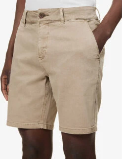 Paige Thompson Mid-rise Stretch-denim Shorts -AllSain Clothing Shop R04111365 VINTAGEBEIGEASH ALT04