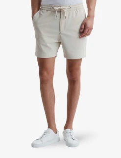 Reiss Newmark Drawstring-waist Basket-weave Stretch-woven Shorts -AllSain Clothing Shop R04116706 STONE ALT02