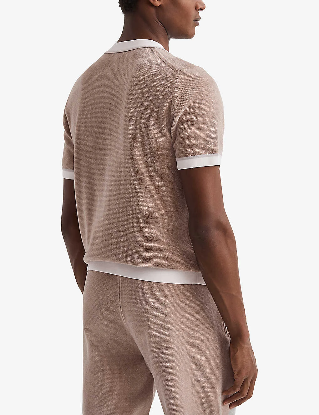 Reiss Striker Contrast-trim Pressed-stud Knitted Shirt 4 Reiss Striker Contrast-trim Pressed-stud Knitted Shirt - Image 4