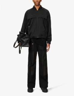 Double-knee Straight-leg Regular-fit Cotton Trousers -AllSain Clothing Shop R04117084 BLACK ALT01