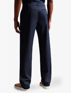 Ted Baker Pebal Straight-leg Mid-rise Stretch-cotton Trousers -AllSain Clothing Shop R04117777 NAVY ALT03