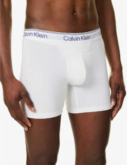 Calvin Klein Logo-waistband Stretch-cotton Boxers 7 Calvin Klein Logo-waistband Stretch-cotton Boxers -AllSain Clothing Shop R04117797 WHITE ALT03