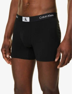 Calvin Klein Logo-waistband Stretch-recycled Cotton-blend Boxers -AllSain Clothing Shop R04117802 BLACK ALT03