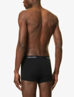 Calvin Klein Logo-waistband Pack Of Three Stretch-recycled Cotton-blend Trunks -AllSain Clothing Shop R04117810 MULTI ALT02