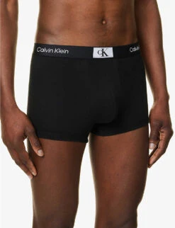 Calvin Klein Logo-waistband Pack Of Three Stretch-recycled Cotton-blend Trunks -AllSain Clothing Shop R04117810 MULTI ALT03