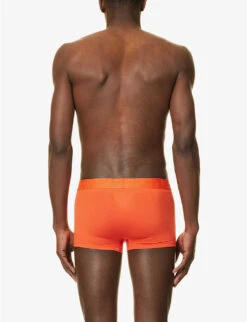 Calvin Klein Logo-waistband Low-rise Stretch-recycled Polyester Trunks -AllSain Clothing Shop R04117813 FIESTA ALT02