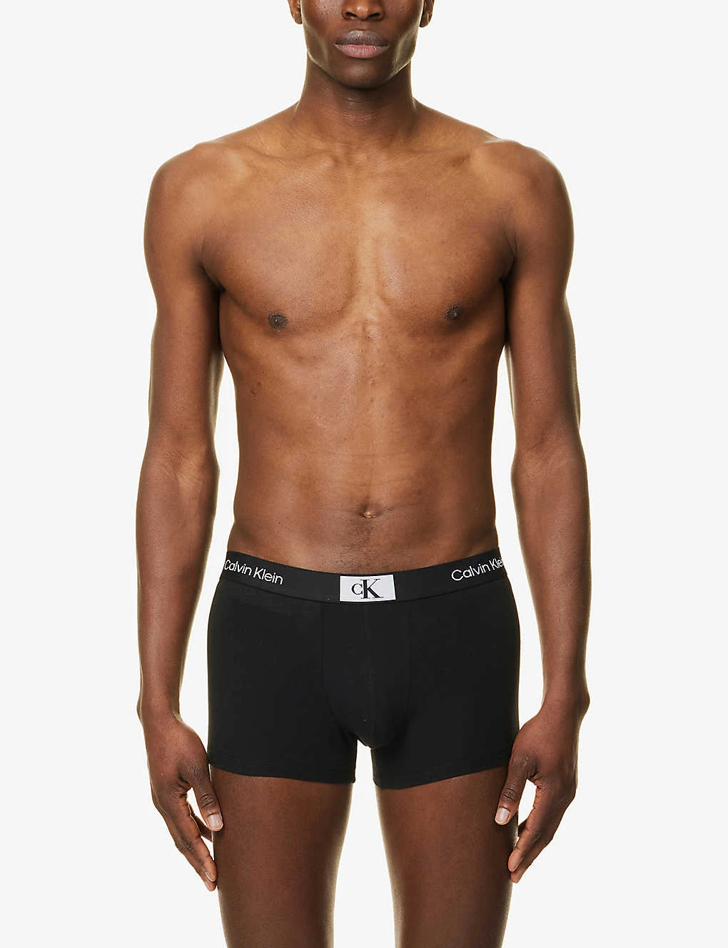 Calvin Klein Logo-waistband Stretch-recycled Cotton-blend Trunks 2 Calvin Klein Logo-waistband Stretch-recycled Cotton-blend Trunks - Image 2