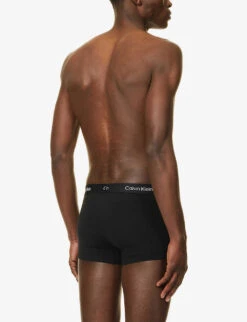 Calvin Klein Logo-waistband Stretch-recycled Cotton-blend Trunks 6 Calvin Klein Logo-waistband Stretch-recycled Cotton-blend Trunks -AllSain Clothing Shop R04117818 BLACK ALT02