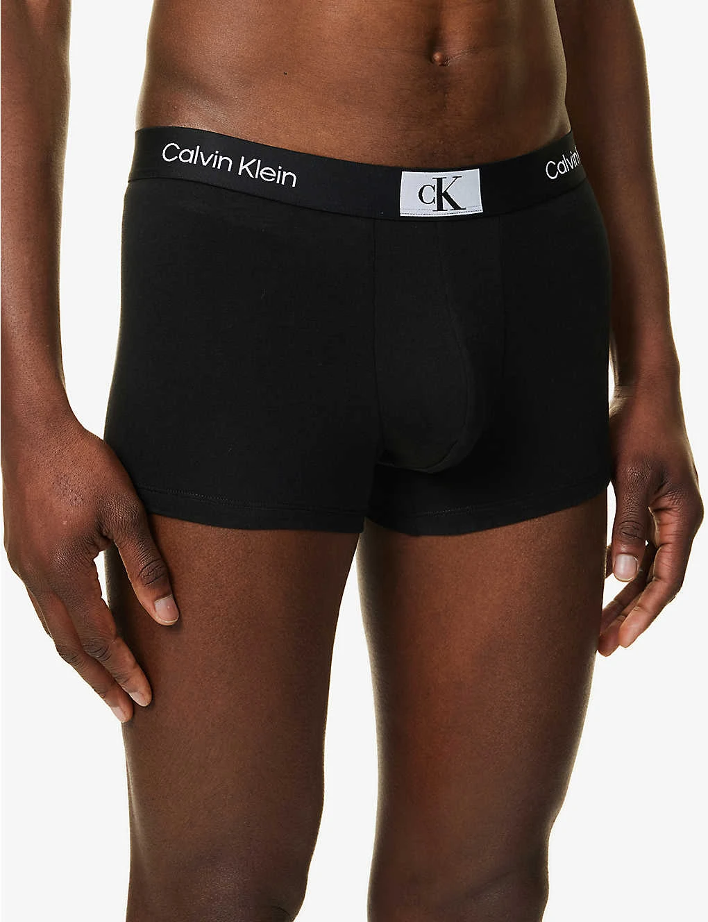 Calvin Klein Logo-waistband Stretch-recycled Cotton-blend Trunks 4 Calvin Klein Logo-waistband Stretch-recycled Cotton-blend Trunks - Image 4