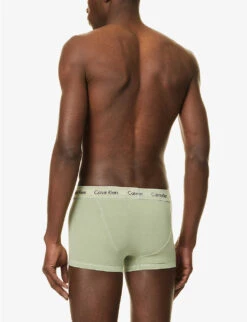 Calvin Klein Logo-waistband Low-rise Stretch-cotton Trunks 6 Calvin Klein Logo-waistband Low-rise Stretch-cotton Trunks -AllSain Clothing Shop R04117820 ECOGREEN ALT02