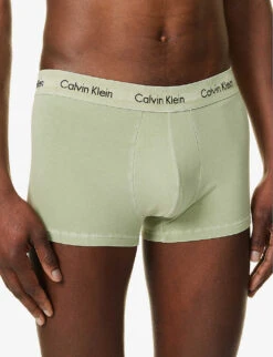 Calvin Klein Logo-waistband Low-rise Stretch-cotton Trunks 7 Calvin Klein Logo-waistband Low-rise Stretch-cotton Trunks -AllSain Clothing Shop R04117820 ECOGREEN ALT03