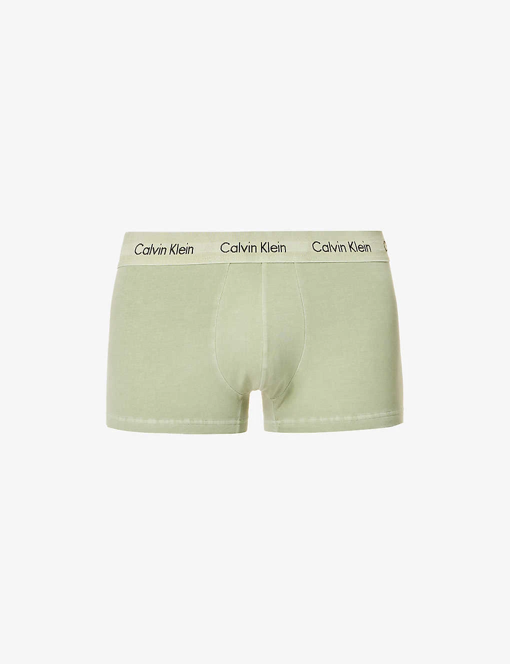 Calvin Klein Logo-waistband Low-rise Stretch-cotton Trunks 1 Calvin Klein Logo-waistband Low-rise Stretch-cotton Trunks