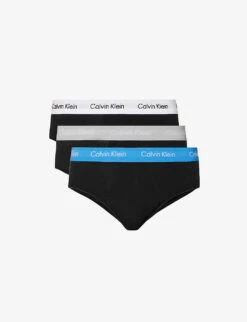 Calvin Klein Logo-print Pack Of Three Stretch-cotton Briefs