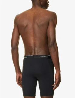 Calvin Klein Logo-waistband Stretch-woven Cycling Shorts -AllSain Clothing Shop R04117826 BLACK ALT02