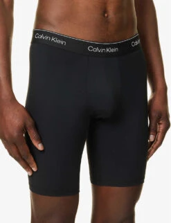 Calvin Klein Logo-waistband Stretch-woven Cycling Shorts -AllSain Clothing Shop R04117826 BLACK ALT03