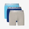 Calvin Klein Logo-print Pack Of Three Stretch-cotton Trunks