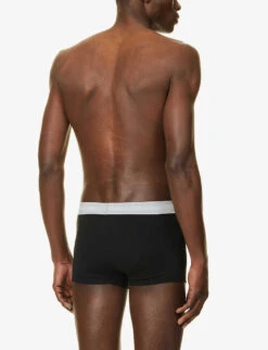 Calvin Klein Logo-waistband Low-rise Pack Of Three Stretch-cotton Trunks -AllSain Clothing Shop R04117860 MULTI ALT02