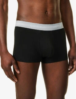 Calvin Klein Logo-waistband Low-rise Pack Of Three Stretch-cotton Trunks -AllSain Clothing Shop R04117860 MULTI ALT03