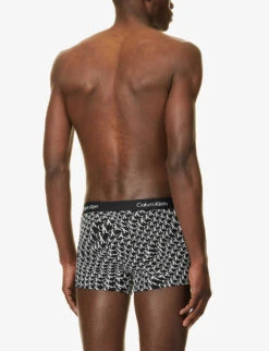 Calvin Klein Monogram-print Stretch-recycled Cotton-blend Trunks -AllSain Clothing Shop R04117861 MULTI ALT02