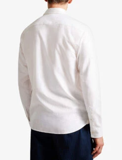 Ted Baker Kingwel Long-sleeved Linen And Cotton-blend Shirt -AllSain Clothing Shop R04121885 WHITE ALT03