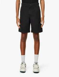 Cargo Skater Cotton And Linen-blend Shorts 7 Cargo Skater Cotton And Linen-blend Shorts -AllSain Clothing Shop R04122218 BLACK ALT02