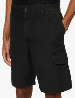 Cargo Skater Cotton And Linen-blend Shorts 9 Cargo Skater Cotton And Linen-blend Shorts -AllSain Clothing Shop R04122218 BLACK ALT04