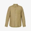 Pearlescent-button Chest-pocket Tailored-fit Linen Shirt