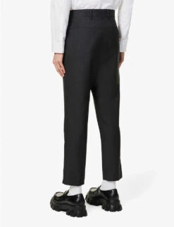 Prada Single-breasted Tapered-leg Cropped Wool-blend Trousers -AllSain Clothing Shop R04125441 ANTHRACITE ALT03